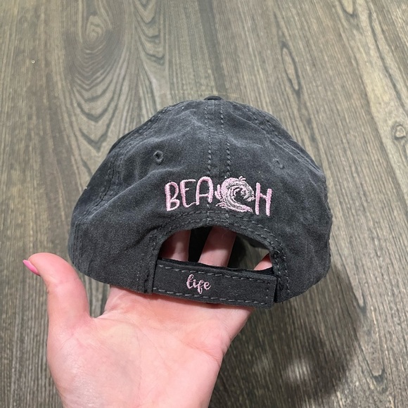 Beach Life Cap Baseball Trucker Dad Hat Embroidered Funky Distressed Gray - Picture 6 of 6